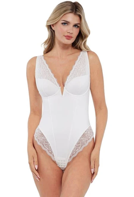 bodysuit Women Popilush Shapewear Square Neck Padded Shoulder Slimming Bodysuit Nordstrom $69