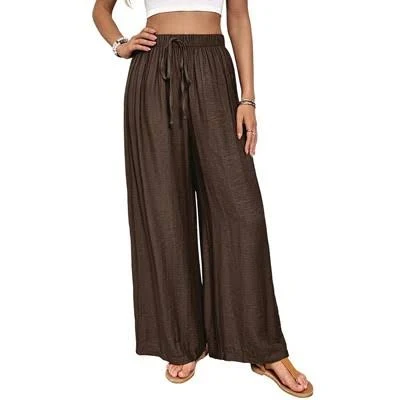 pants Women's Dressy Casual High Waist Flowy Wide Leg Palazzo Pants with Drawstring Target $35.99