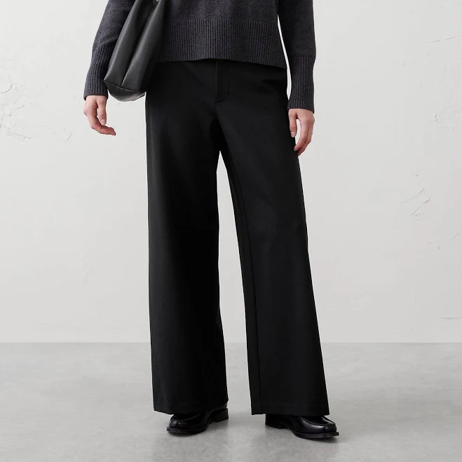 pants Women's High-Rise Wide-Leg Ponte Pants Banana Republic Factory $60