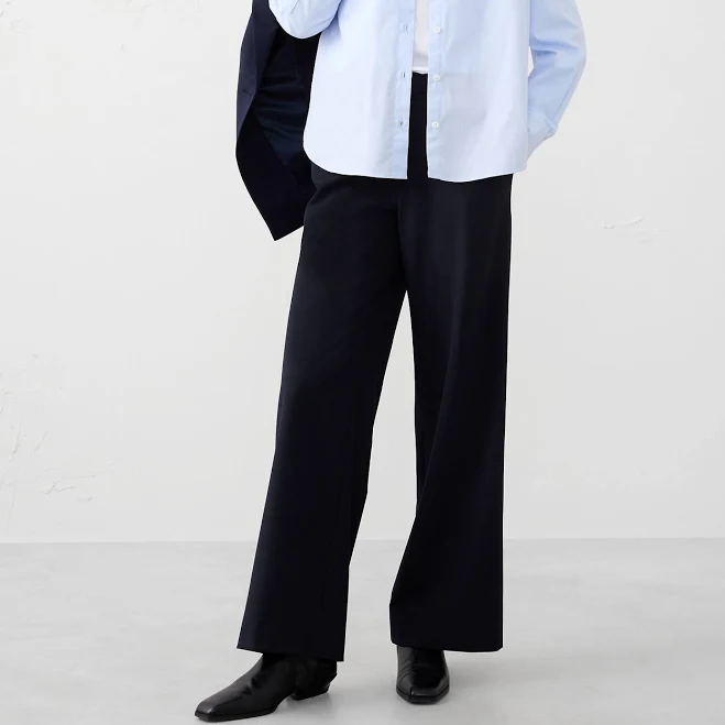 pants Women's High-Rise Wide-Leg Sculpted Trouser Banana Republic Factory $49.5