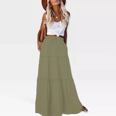 skirt Women's High-Waisted A-Line Ruffle Flowy Maxi Skirt Target $35.99