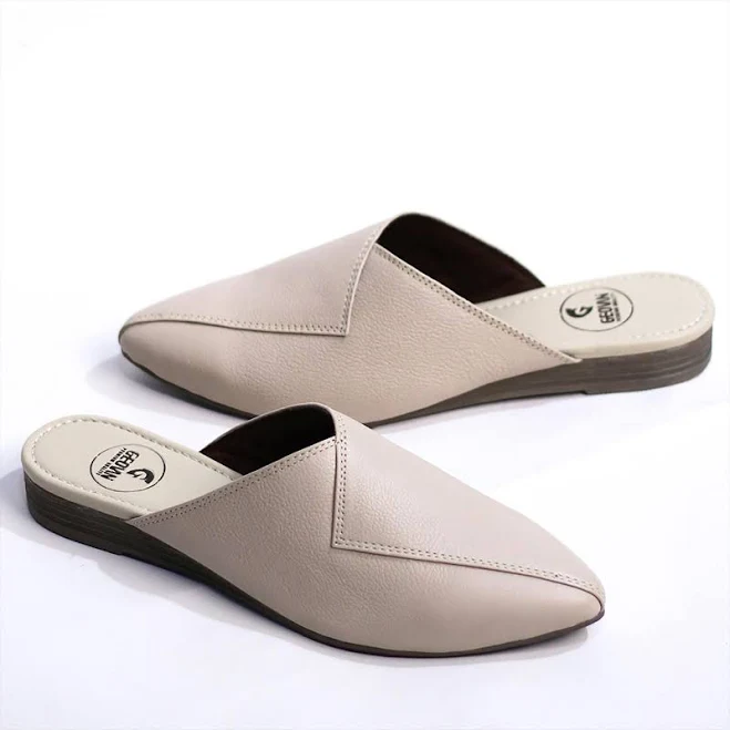 shoes Women's Leather Pointed Toe Slip-On Mules Etsy - Seller $79.05
