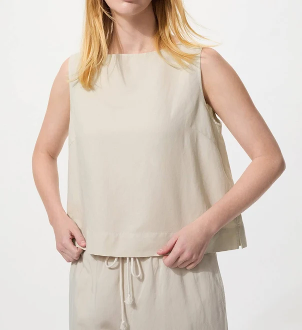 top Women's Linen Blend Blouse | Sleeveless | Natural | XS | UNIQLO US uniqlo.com/us $29.9