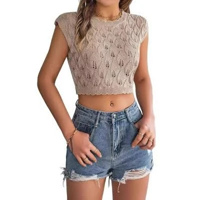 crop top Women's Ribbed Knit Crochet Sleeveless Cropped Tank Tops Target $24.99