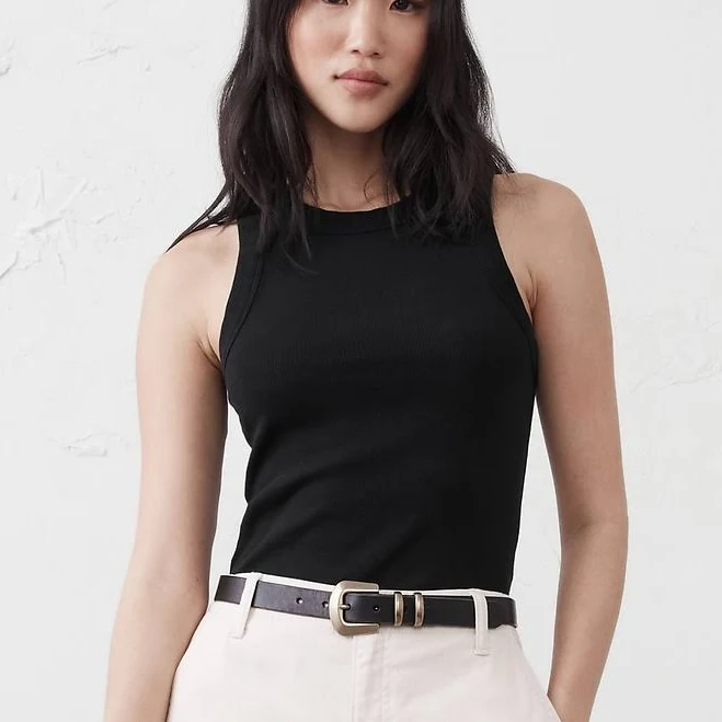 top Women's Ribbed Racer Tank Banana Republic Factory $18