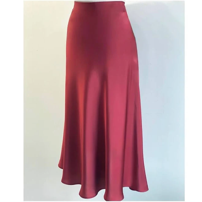skirt Women's Silky High Waist Midi Slip Skirt Etsy - Seller $42