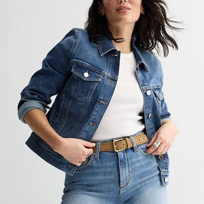 outerwear Women's Sonoma Goods For Life Denim Jacket, Size: XS, Medium Wash Kohl's $37.49