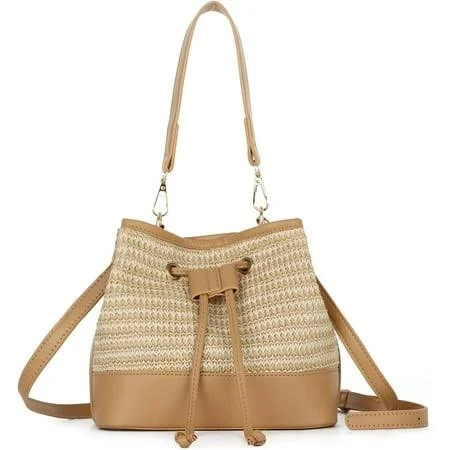 bag Women's Straw Drawstring Shoulder Bag Walmart - esunarty Direct $20.99
