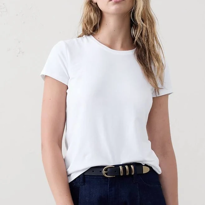 top Women's Timeless Crew-Neck T-Shirt Banana Republic Factory $15