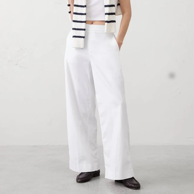 pants Women's Wide-Leg High-Rise Linen-Blend Pant Banana Republic Factory $60