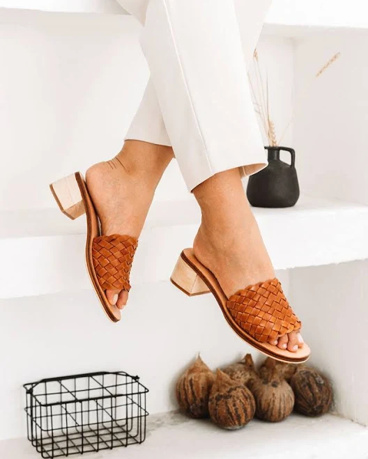 shoes Women's Woven Heeled Mules Liberté Leather $83.4