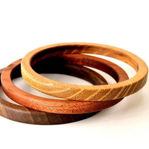 accessory Wooden Bangle Bracelet Set Etsy - coolNaturalJewelry $46.13