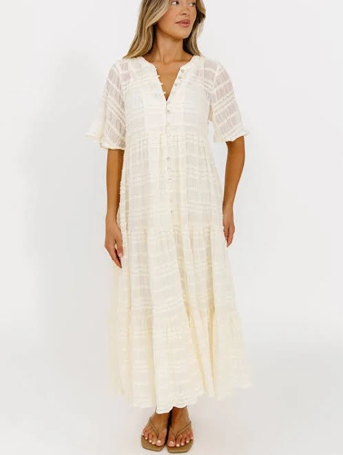 maternity dress Worth Collective Kristin Tiered Woven Maxi Dress with Detachable Liner Worth Collective $158