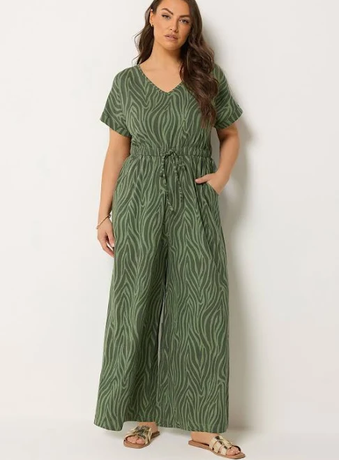 jumpsuit Yours Women's Plus Size Zebra Print Cotton Jumpsuit Yours Clothing United States $45