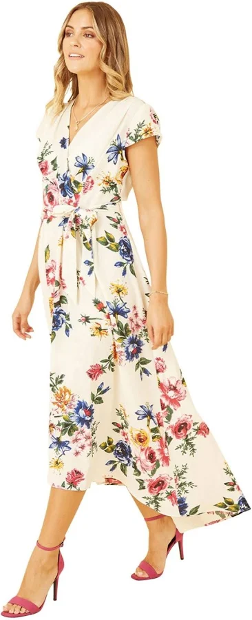 dress Yumi Women's Floral Print Dip Hem Wrap Dress Macy's $86.25
