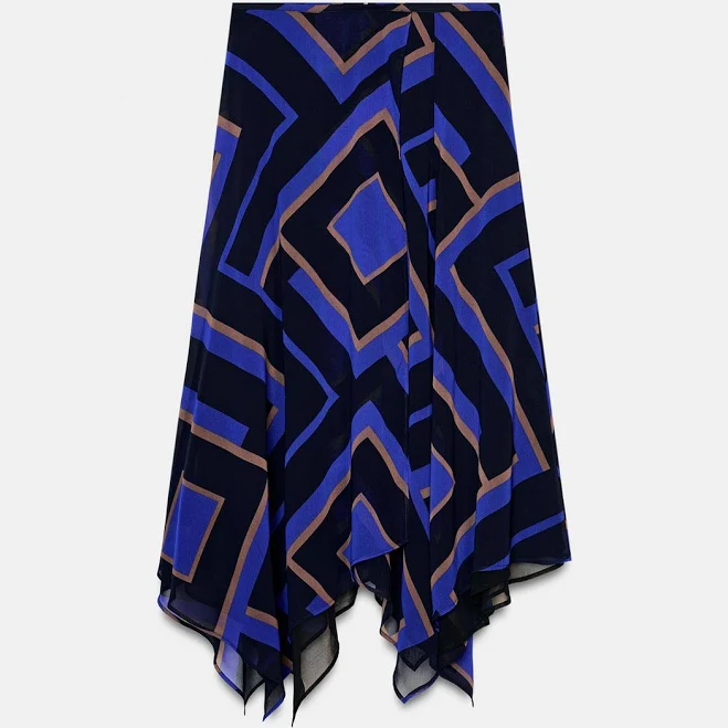 skirt Zara Asymmetric Printed Midi Skirt Zara USA $69.9