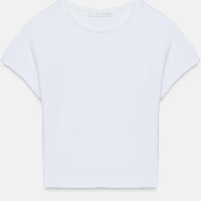 top Zara Cropped Short Sleeve T-Shirt Zara USA $12.9