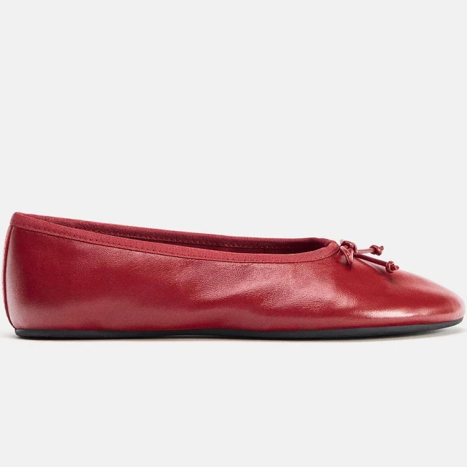 shoes Zara Leather Bow Ballet Flats Zara USA $75.9