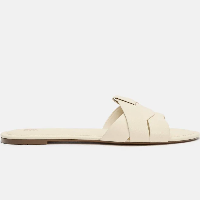shoes Zara Leather Crossed Strap Flat Sandals Zara USA $59.9