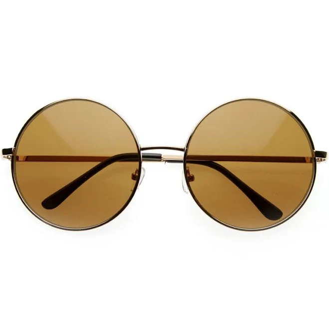 accessory zeroUV Oversize Women's Vintage Metal Round Circle Sunglasses zeroUV $12.95