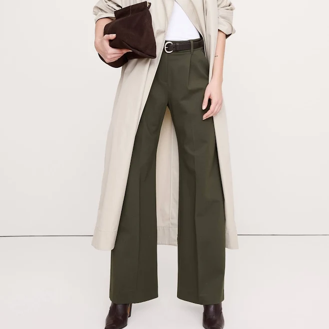 Banana Republic Women's High-Rise Wide-Leg Drapey Ponte Pants