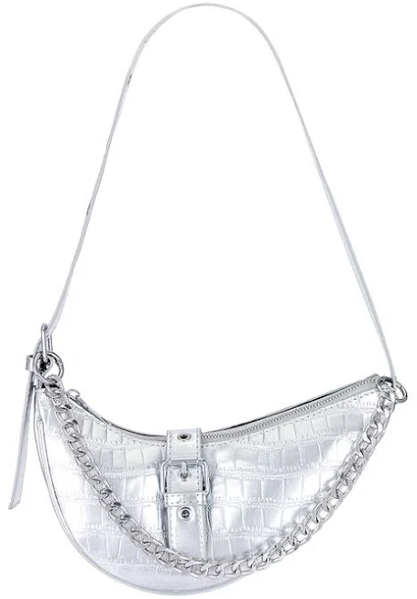 superdown Jade Faux Leather Bag in Metallic Silver