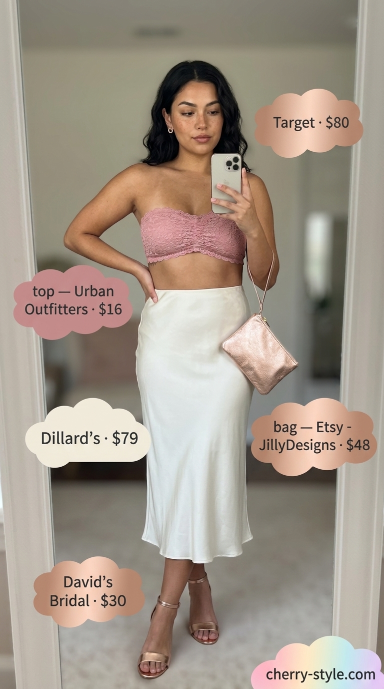 Romantic summer bandeau top for women 2026 in blush pink for special occasions.