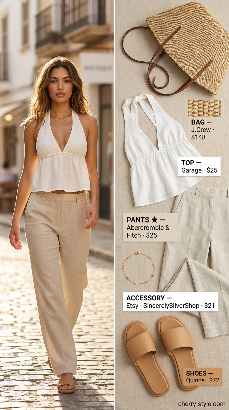 25 Chic Summer Halter Top with Wide Pants Outfits You'll Love for 2026