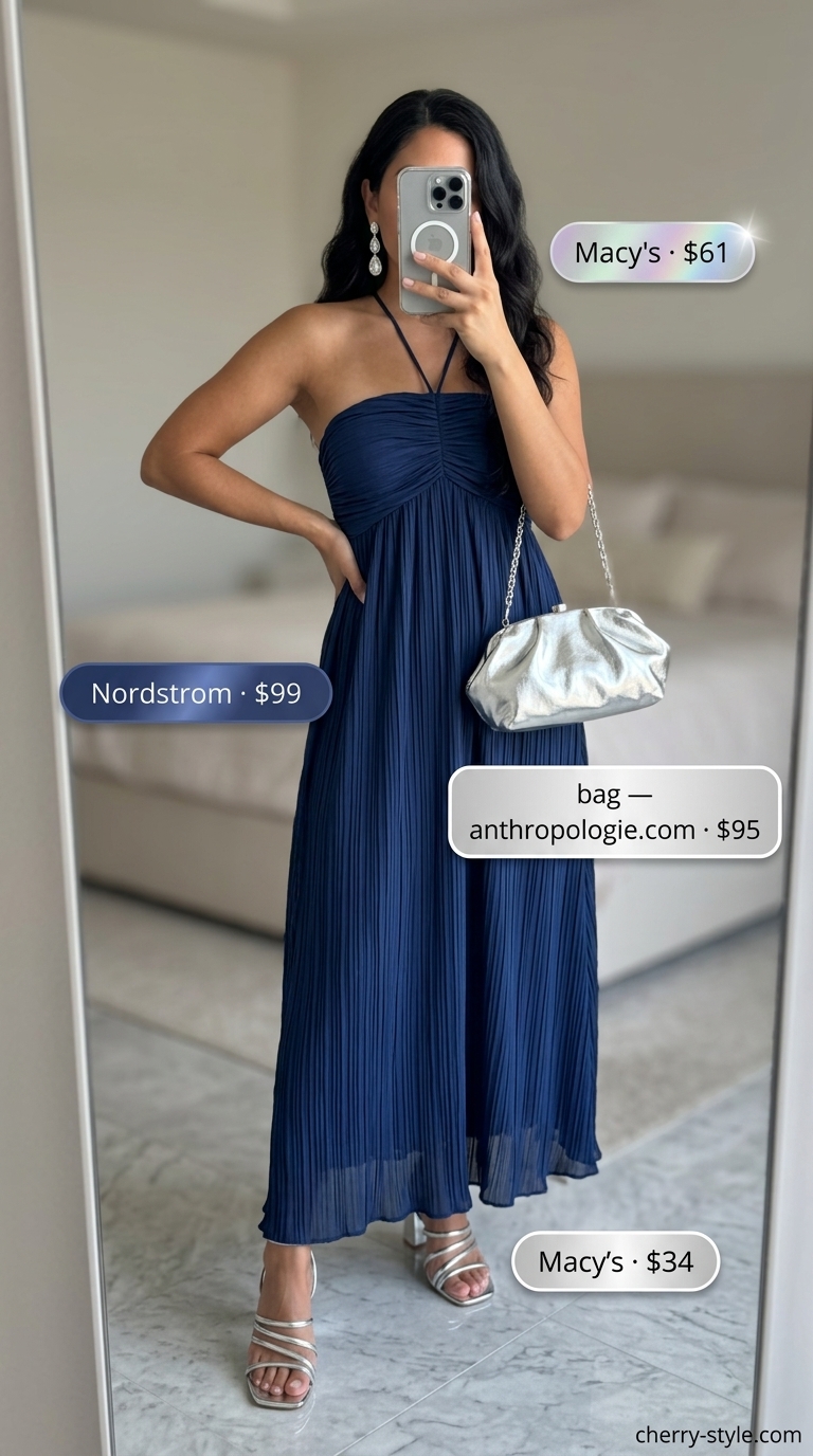 Sapphire blue chiffon summer maxi dresses 2026 for elegant garden parties.