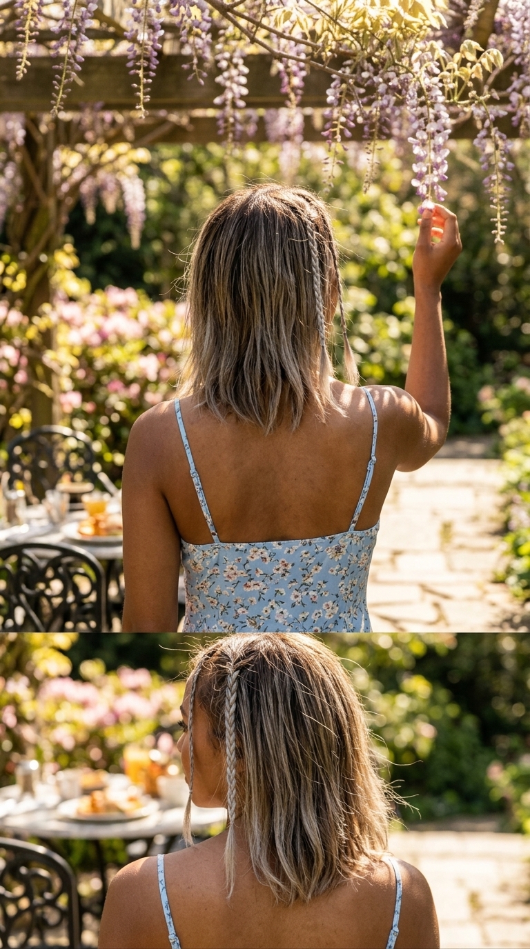 medium-length ash blonde baby braids with silvery undertones and face-framing texture for casual weekends
