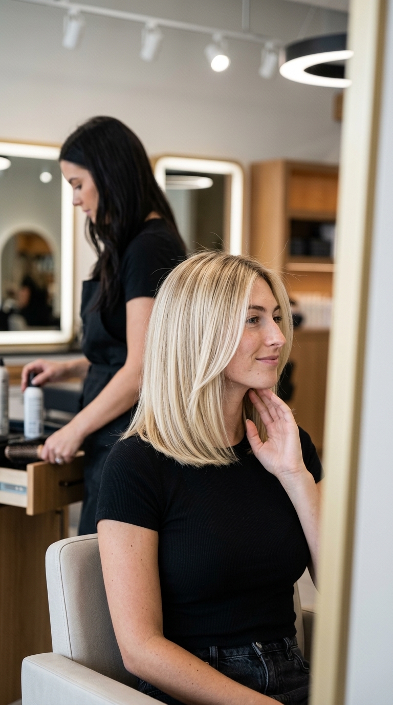 long butter blonde root smudge balayage with creamy butter blonde, golden vanilla, beige root, soft smudge — effortless summer