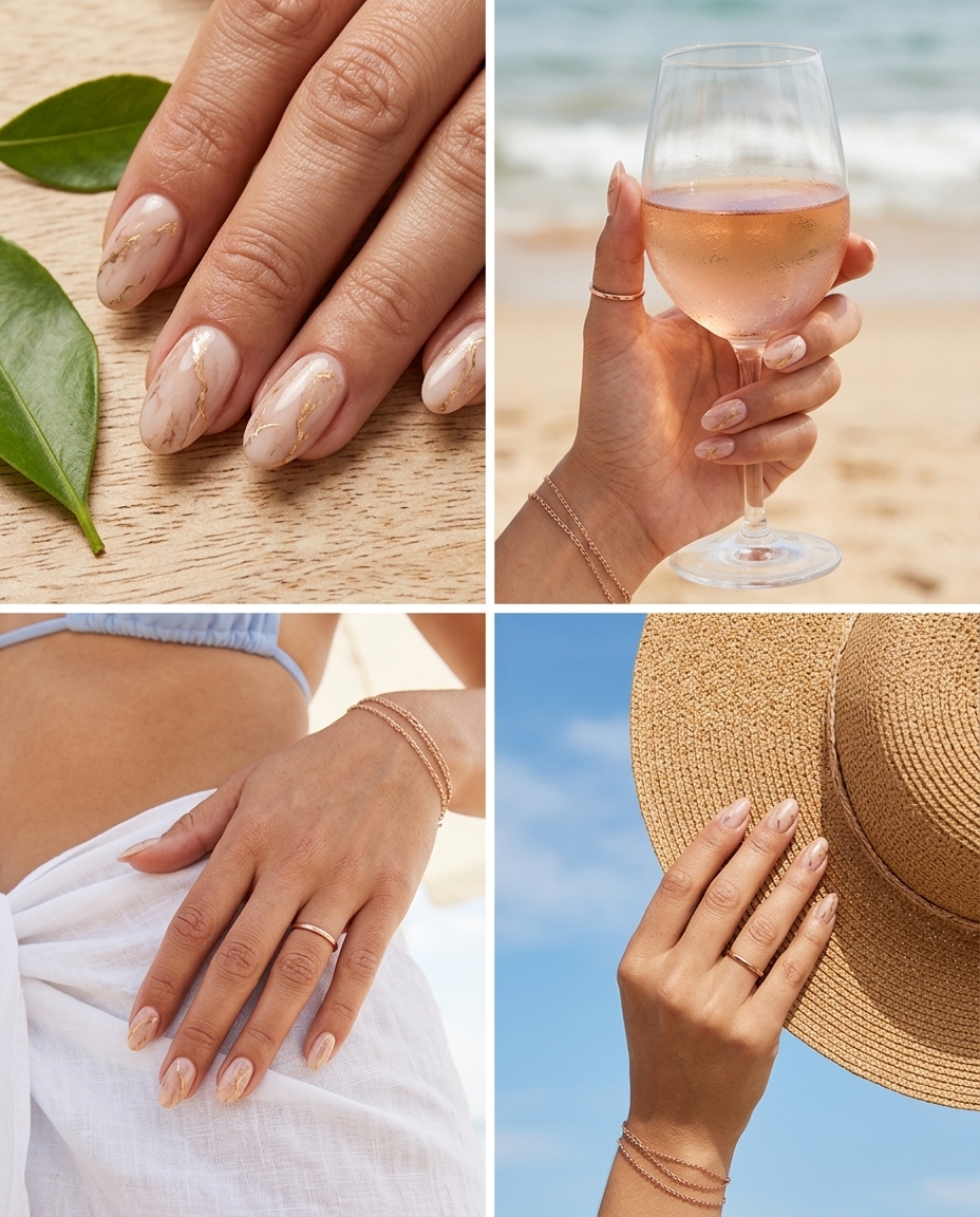 Chic marble gold nails for formal events & weddings. Sophisticated elegant nail ideas 2026.