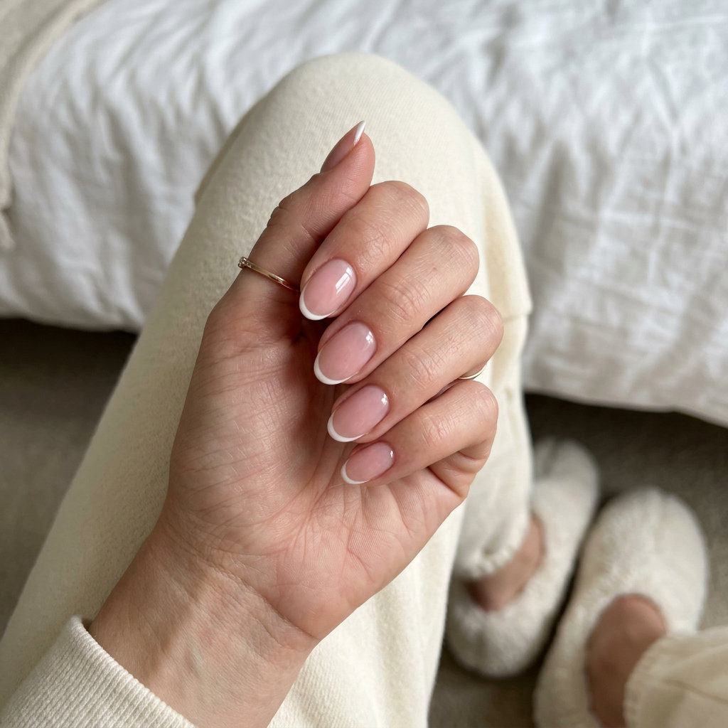 Elegant sheer pink classic French refresh nails for wedding guests or summer events. Pink summer nails 2026.