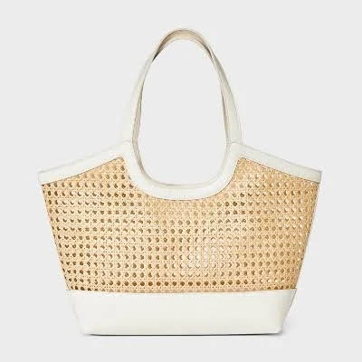 bag A New Day Natural Straw Caning Tote Bag Target $32