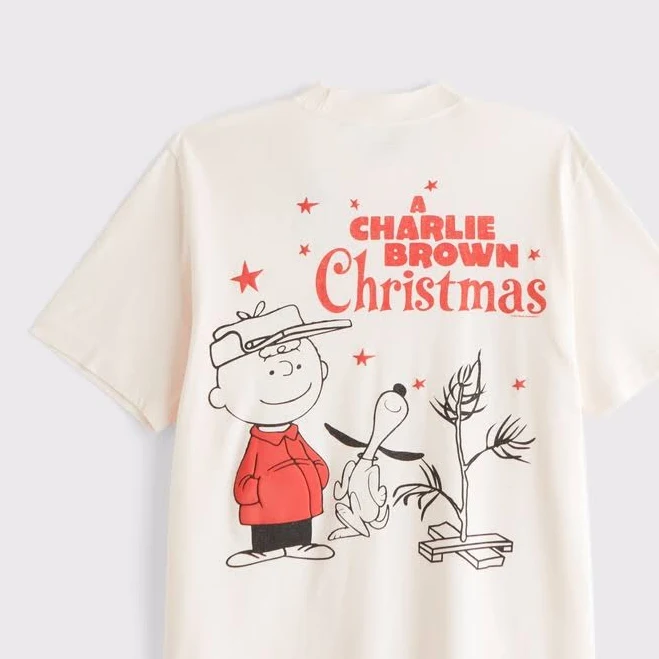top Abercrombie & Fitch Men's Charlie Brown Vintage-Inspired Graphic Tee Abercrombie & Fitch $40