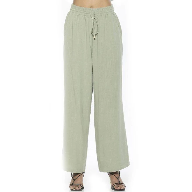 pants Alexia Admor Women's Xila Drawstring Relaxed Linen Wide-Leg Pants Kohl's $55.8