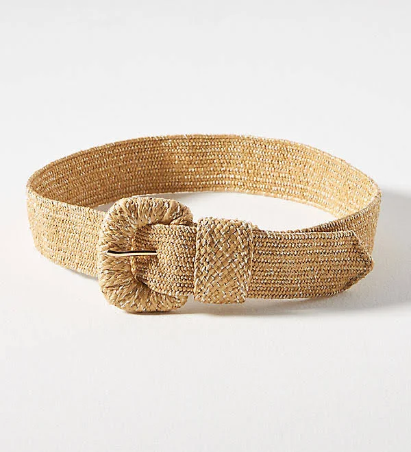 accessory Anthropologie Raffia-Wrapped Stretch Waist Belt Anthropologie $58
