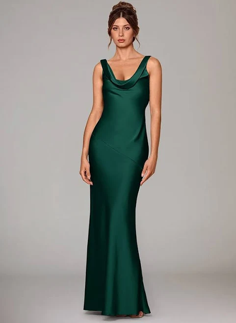 dress Azazie Floor-Length Maxi Dresses Mermaid Wedding Guest Formal Black Tie Dresses Cowl Azazie.com $99