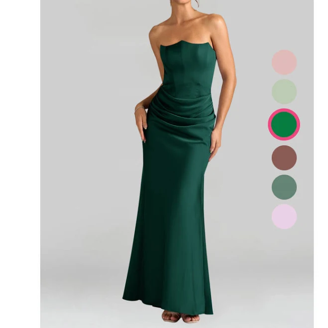 dress Azazie Mermaid Strapless Floor-Length Stretch Satin Bridesmaid Dresses Azazie.com $119