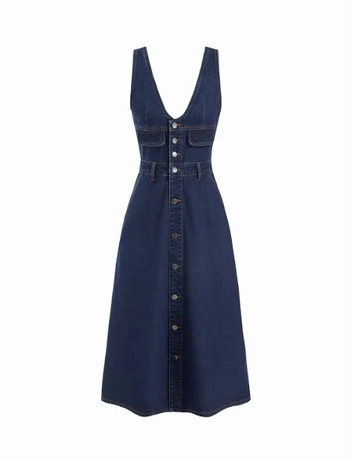 dress CIDER Women's Denim Neck Maxi Dress for Daily Casual Work Cider $52.9