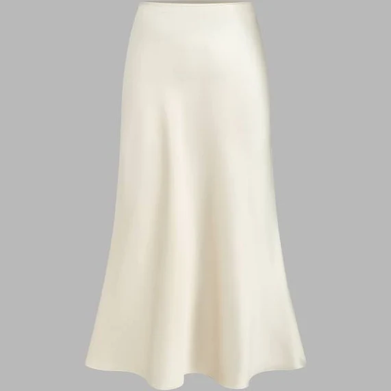 skirt CIDER Women's Satin Petite Ruffle Hem Bias Cut Midi Skirt Work, Office, Date Night and Cider $27.9