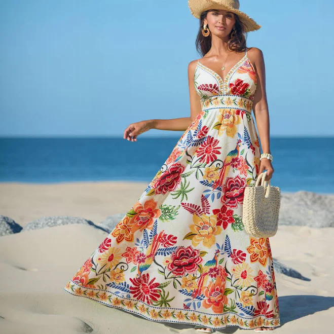 dress Cupshe Women's Vibrant Floral Maxi Dress Cupshe $36