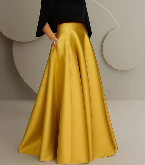 skirt Flowy Satin Maxi Skirt Etsy - Seller $91.49