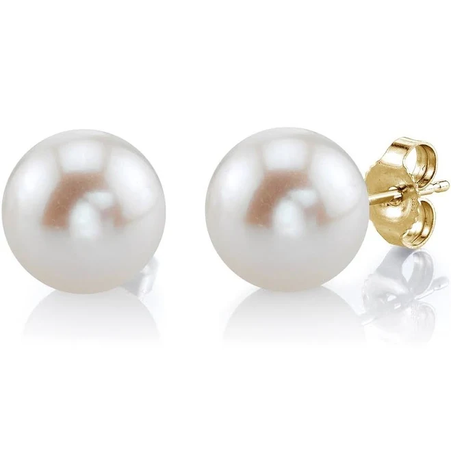 accessory Freshwater Round Pearl Stud Earrings The Pearl Source $240
