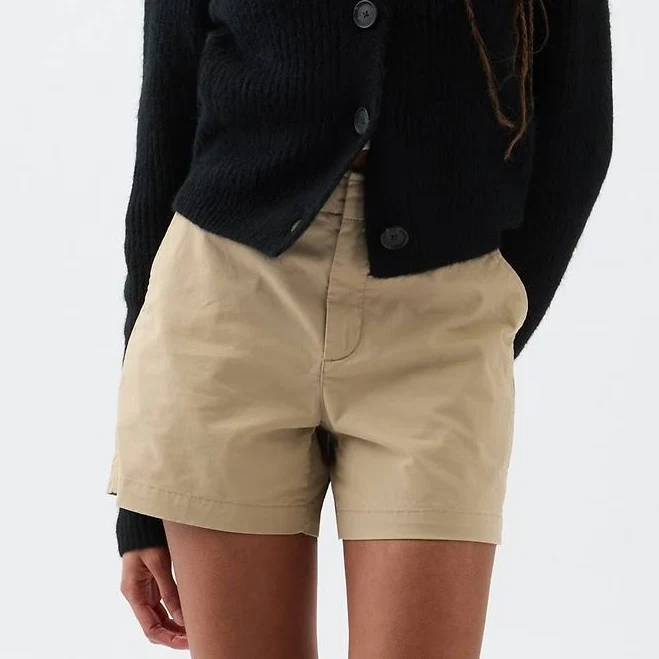 shorts Gap Factory Women's 5" Mid Rise Downtown Khaki Shorts Gap Factory $19.99