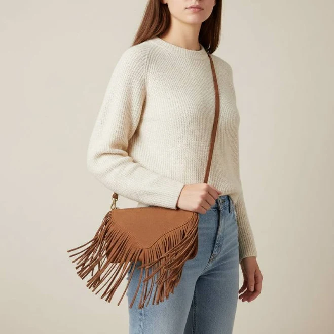 bag Genuine Leather Fringe Cross Body Purse Buffalo Trader Online $79.99