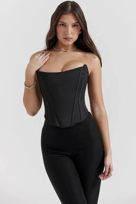 top House of CB Women's Genevieve Strapless Satin Corset Top House of CB $149