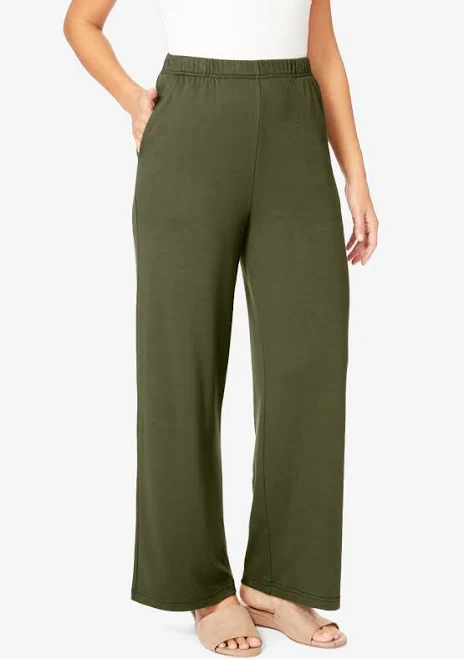 matching set Jessica London Women's Soft Ease Wide-Leg Pants Woman Within $23.99
