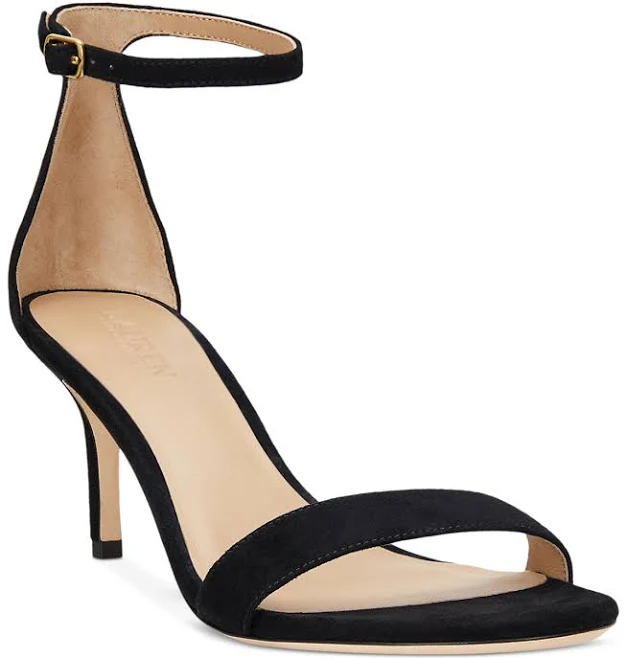shoes Lauren Women's Ralph Lauren Allie Ankle-Strap Mid-Heel Dress Sandals Macy's $150