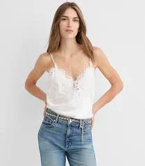 top Loft Women's Petite Lace Trim Satin Cami Top LOFT $21.2